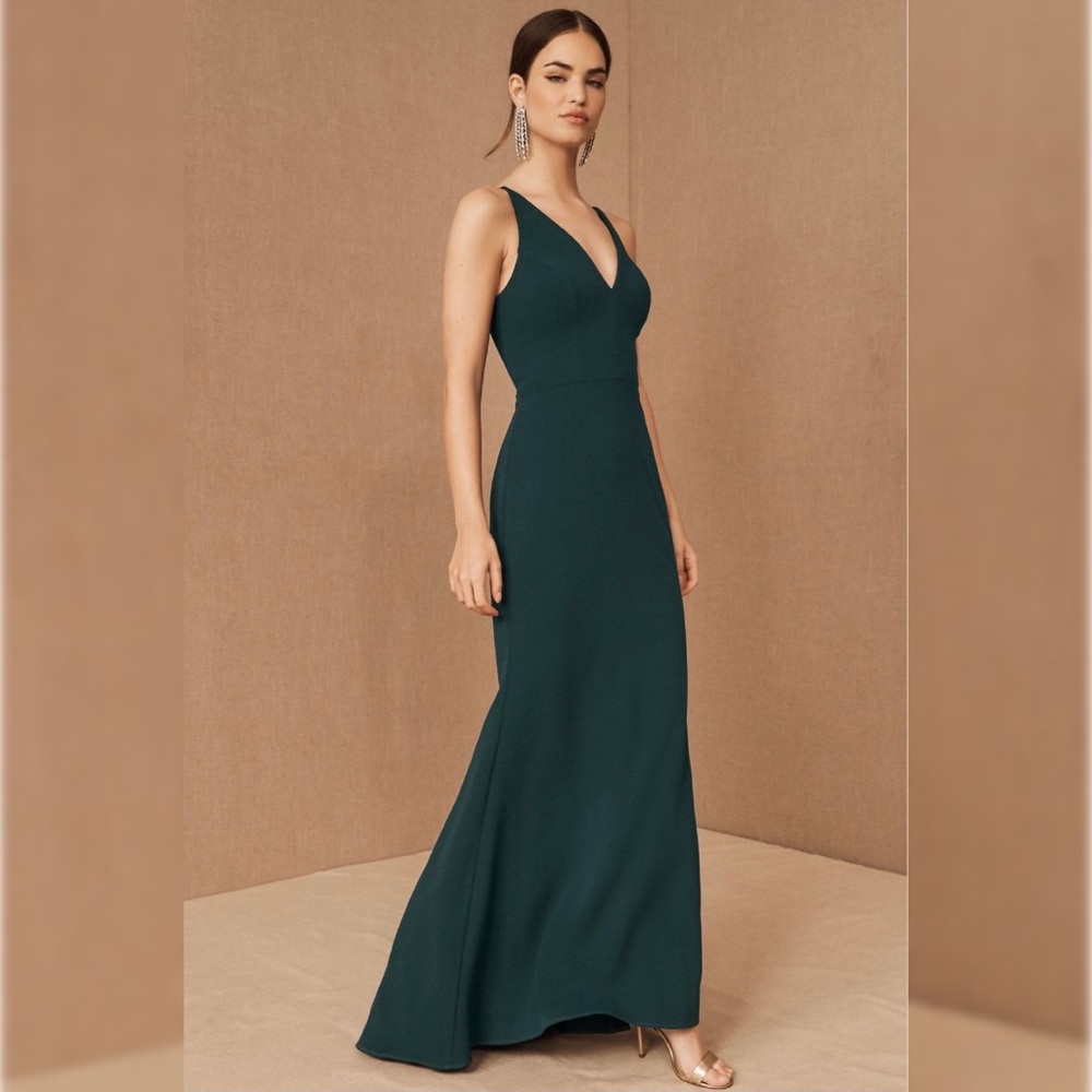 Anthropologie BHLDN Jones V-Neck Crepe Dress 6